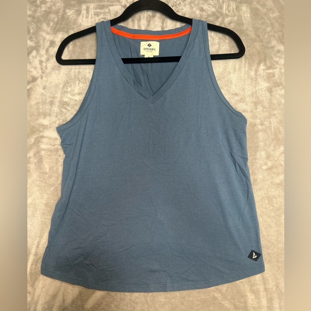 Sperry Tank Top Women’s Medium Blue Boating Beach Summer Preppy